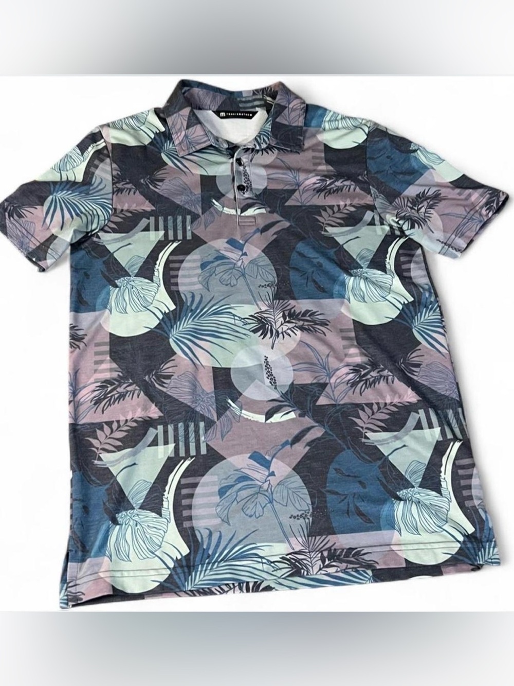 Travis Mathew Mens Polo Shirt Featherweight Summer Tropical Golf Small